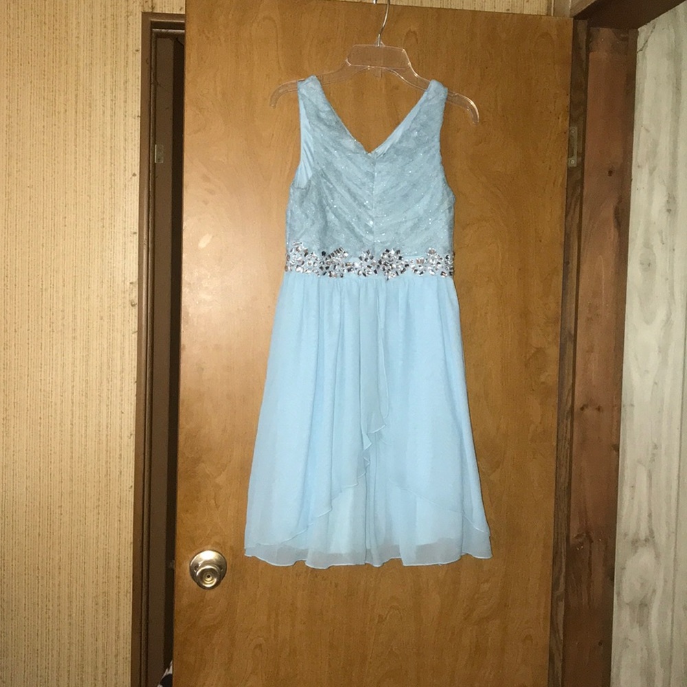 a blue fancy dress